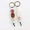 Daisy Flower Cartoon Handmade DIY Eco-Friendly Silicone Beaded Keychain Abacus Design Customizable Promotion Gift Bag