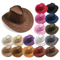 Western Cowboy Hat for Men Women Fedora Outdoor Wide Brim Travel Cap