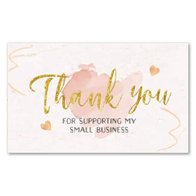 Spot Rose Gold Business Card Thank You Card for Birthday Blessing Christmas Thank You Card Custom with Logo for Small Business