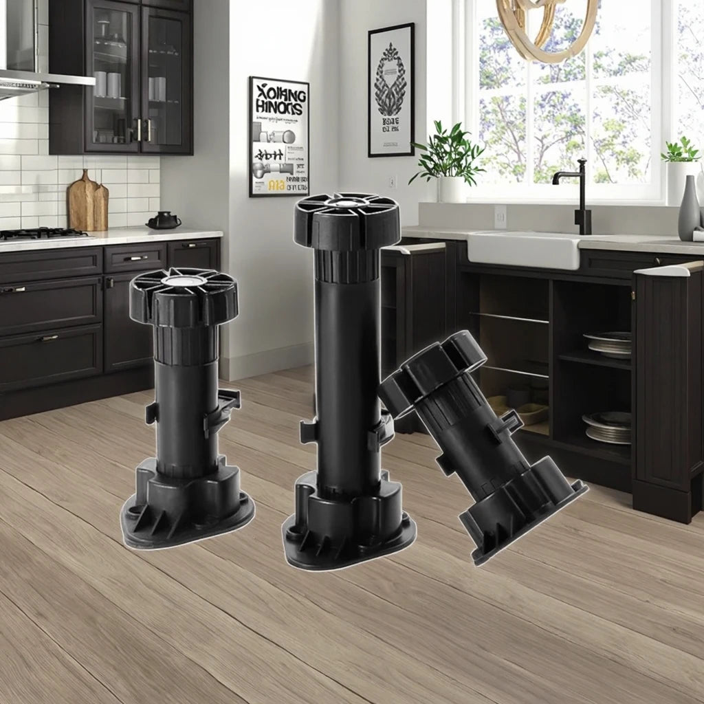 GQK 120MM Plastic Adjustable Feet for Kitchen Hospital Outdoor Workshop Cabinet Leveling Hardware