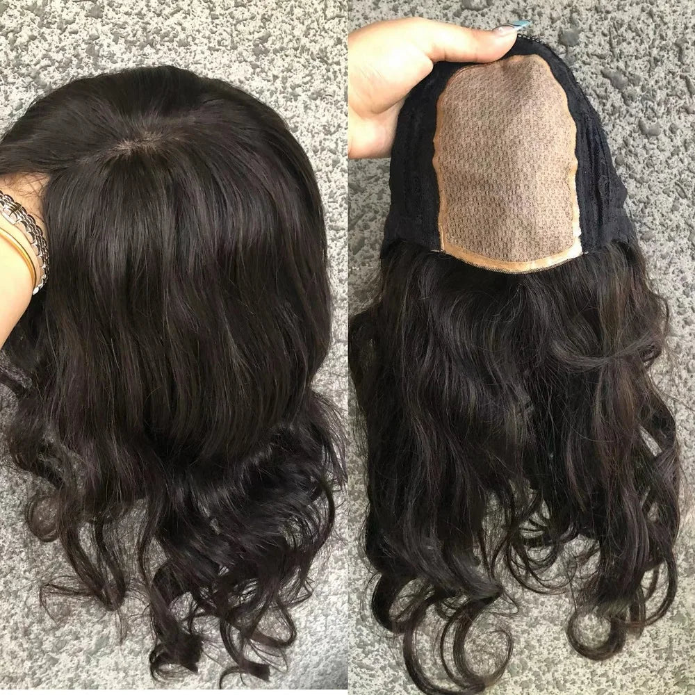LONGFOR Wholesale Virgin Cuticle Human Hair Toupee Natural-looking Wig for Women Chemo Wig Silk Base Hair Wig
