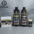 ESTELIN 400ml Fast Hair Dye Natural Black Collagen Argan Oil Hair Color Shampoo Refreshing and Nourishing Cream Form