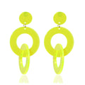 Summer New Arrivals Elegant Acrylic Drop Earrings for Women Neon Color Loop Fashion Jewelry in Line with Summer Style