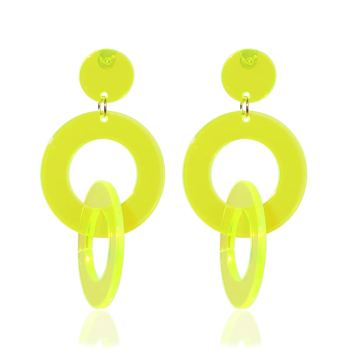 Summer New Arrivals Elegant Acrylic Drop Earrings for Women Neon Color Loop Fashion Jewelry in Line with Summer Style