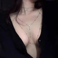 Hot Selling Crystal Rhinestone Body Chain Jewelry Bikini Body Chain Jewelry Sexy Body Chain With Necklace