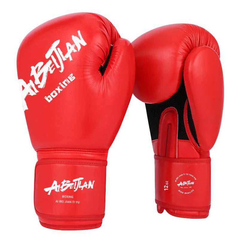 ZY FG35 Training Breathable Fighting Mesh Boxing Gloves Adults PU Material 10oz/12oz Sizes Black/Red Color Protection Customized