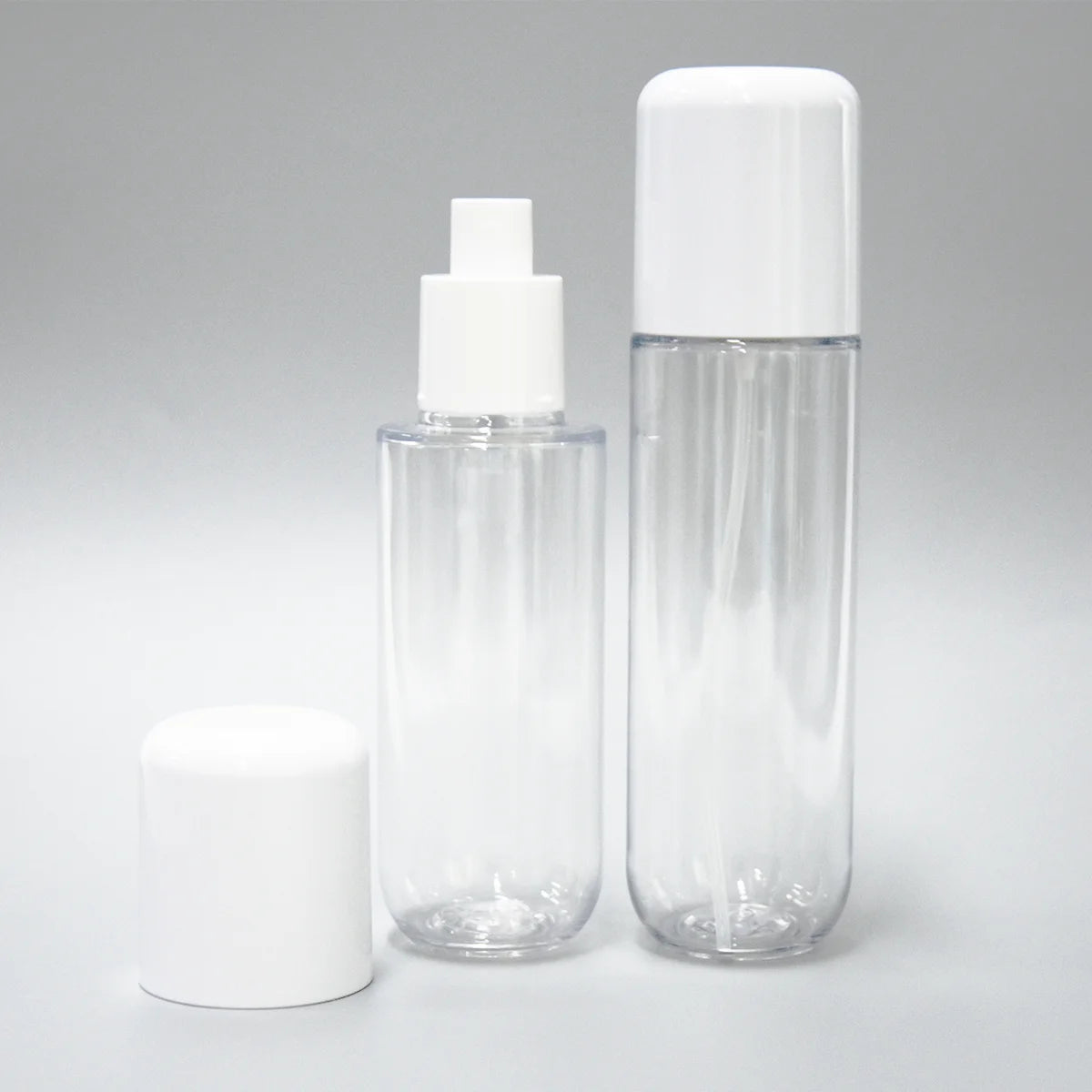Cosmetic Transparent PETG 100ml Screen Printing Pump Spray Bottle for Makeup Toner Lotion Skin Care Essential Oil Perfume Use