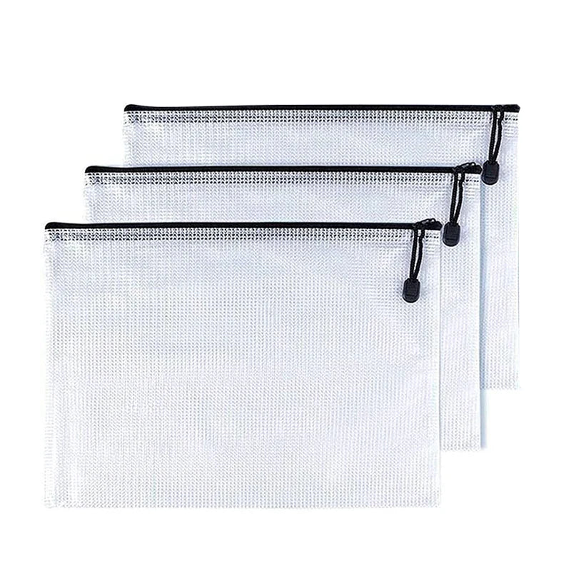 PVC Custom Logo A3/A4/A5/A6/B4/B5/B6/B8 Waterproof Foldable File Pocket Transparent Zipper Mesh Lady Summer Bohemian Fashion
