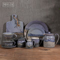 Merlin Living Ceramic Tea Milk Sugar Pot Bowl Cup Saucer Plate With Handle Cheese Board Purple Glaze Set for Nordic Home Decor