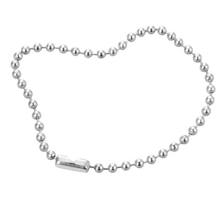 304 Stainless Steel Bead Chain Metal Ball Necklace for Holding Badges-Badge Holder Accessory