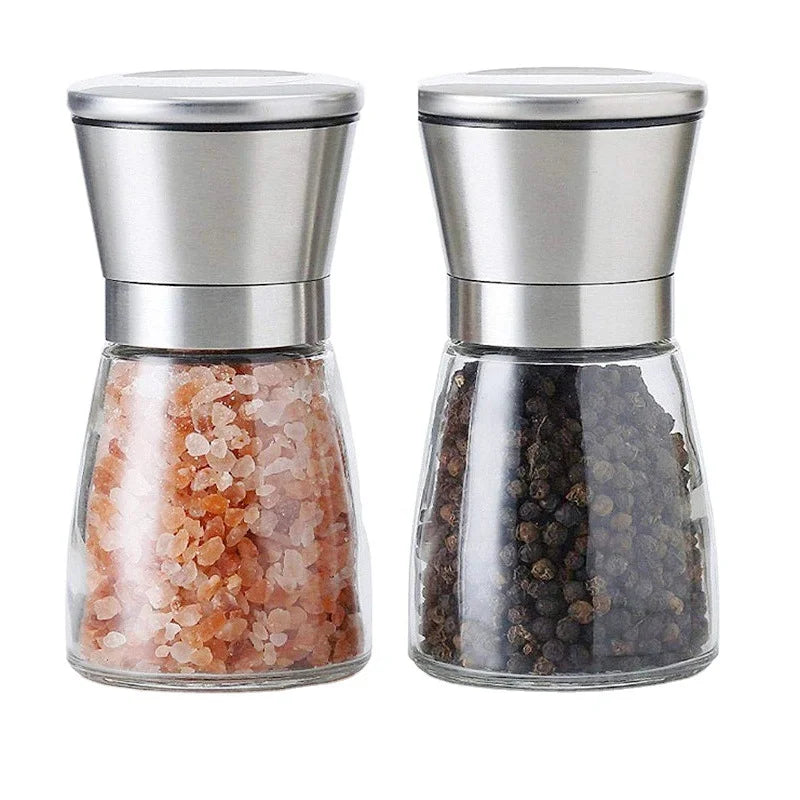 Food Grade Clear Glass Hand Operate Manual Pepper Grinder Spice Mill