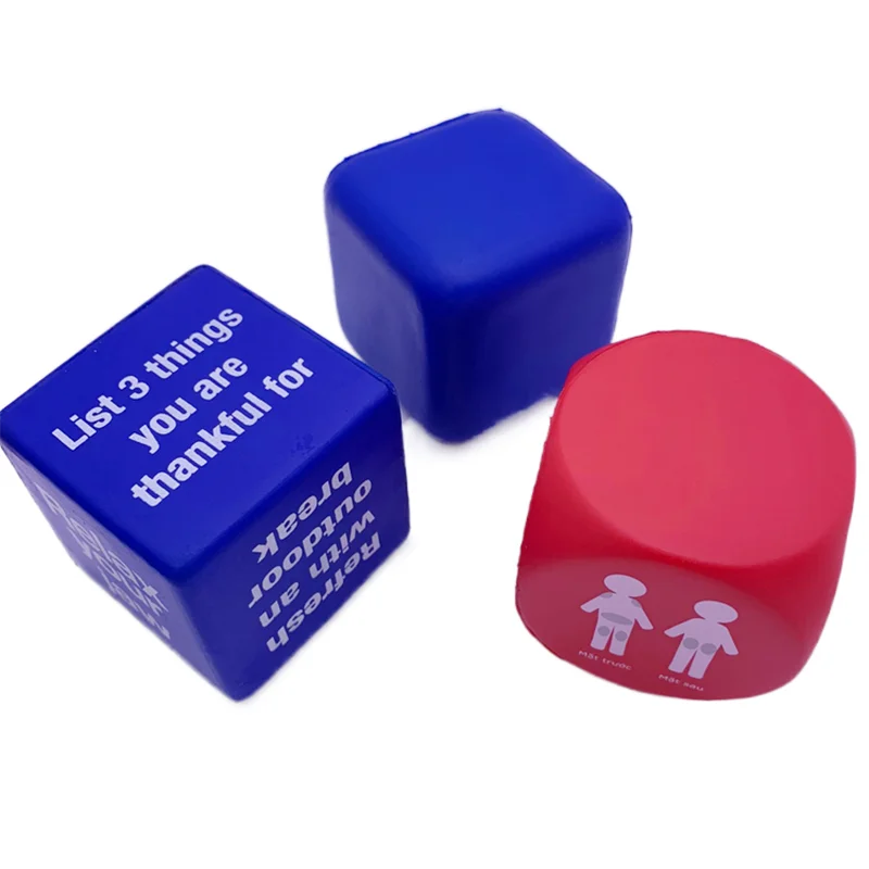 Anti Stress Cube Dice Available Dice Shaped Stress Toy Custom Logo Pu Foam for Promotional Gift Low MOQ. Welcome All Size Unisex