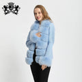 Janefur Fox Fur Sweater Slim Girl Real Fox Fur Cardigan Soft Cozy Women Outwear With Wholesale Price