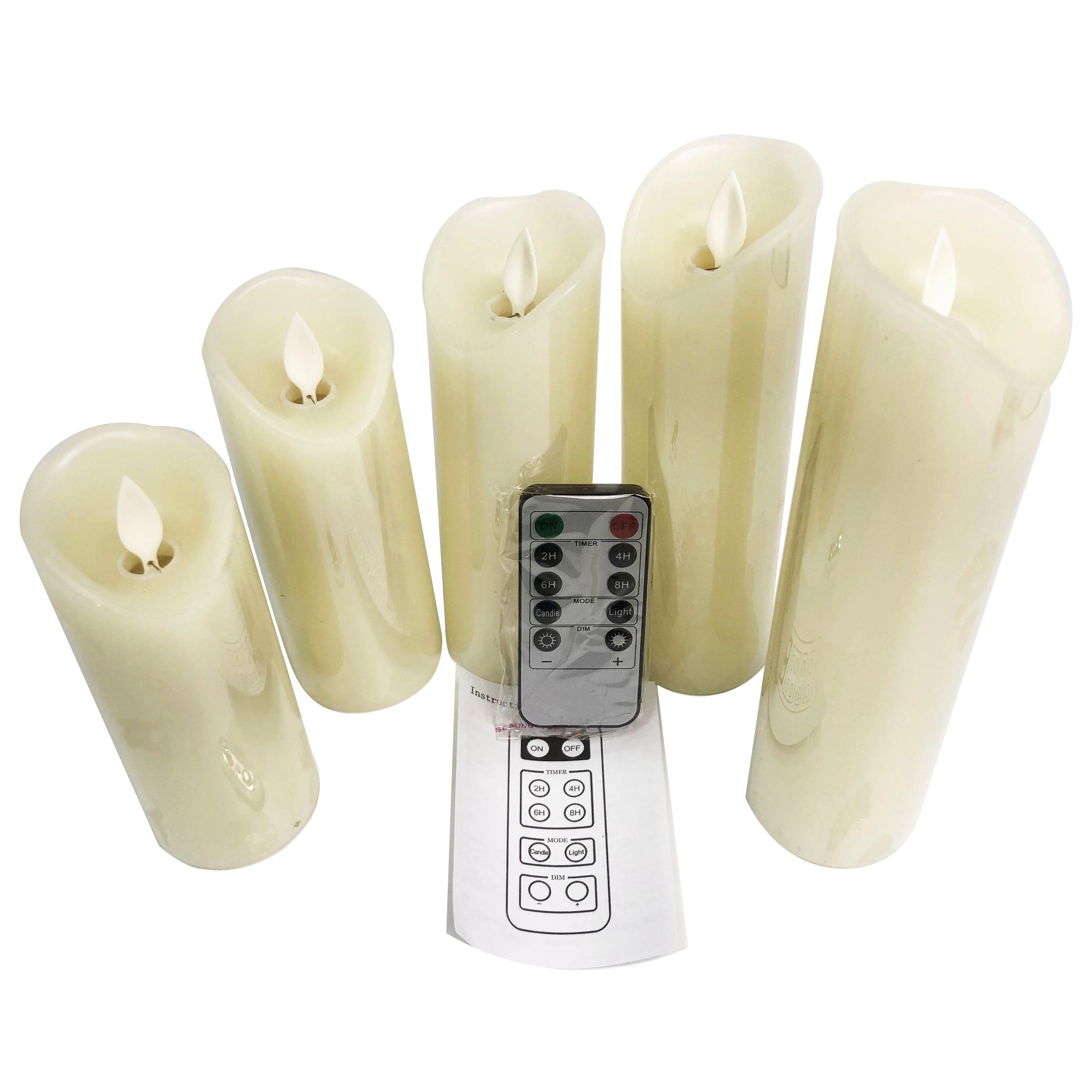 Timer Steady on Led Candle Lantern Flame Light Battery Powered Flameless Candles Wax Pillar Flickering LED Candles for Wedding