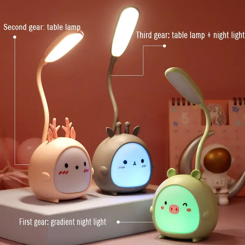 Cheap Price Animals Cute Pet Usb Rechargeable Desk Dormitory Reading Eye protection Bedroom Led Table Lamps