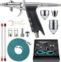 BT-166BK Professional Airbrush Painting Set Double-Action Trigger Airbrush Gun with 2cc 5cc 13cc Gravity Feed Paint Cups