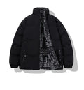 Mens Reversible Puffer Jacket Bandana Paisley Printed Puffy Jacket Plus Size Bubble Coat Utility Padded Jacket Coat for Man