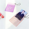 Korean Style Pattern Nice Business Id Card Holder Top Loader Lanyard Card Keychain