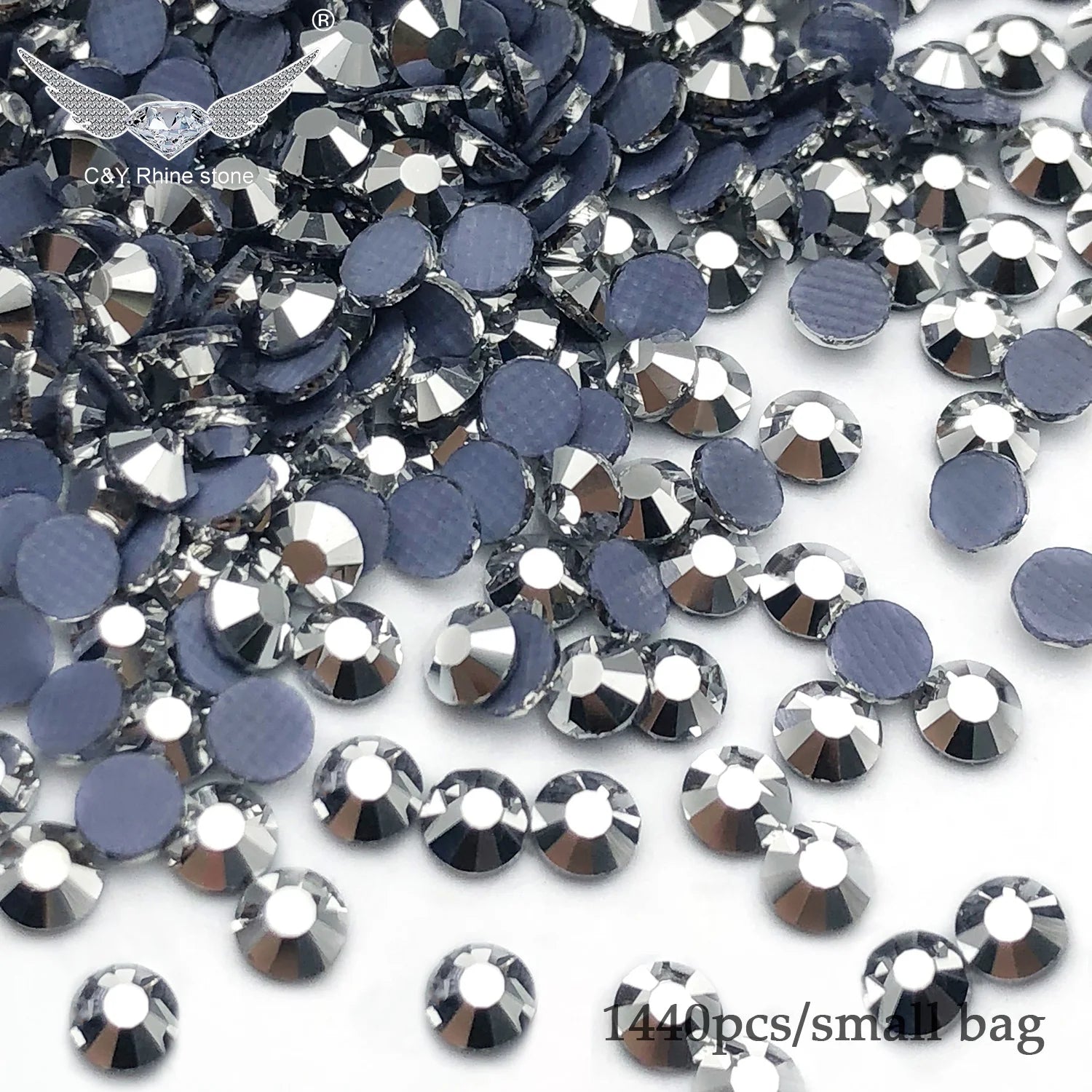 CY207 Jet Hematite Iron on Transfer Strass Hotfix Glass Crystal Stone Flatback Hot Fix Rhinestones for Clothes