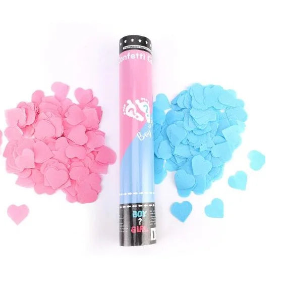 Newborn Celebration Boy or Girl Blue Pink Paper Powder Gender Reveal Confetti Popper Cannon Baby Shower Party Favors Decoration