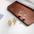 Romantic Trendy Star Cutout Ear Buckle 925 Sterling Silver Gold Plating Fine Jewelry Starry Zircon U-shaped Huggies Weddings