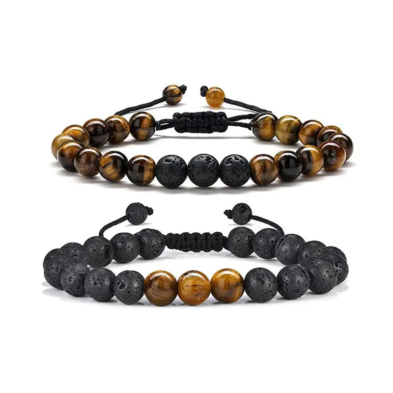 2022 Fashion Mens Bracelet Crystal Beaded Bracelet Natural Ethnic Style Tiger Eye Bracelet for  Women and Men