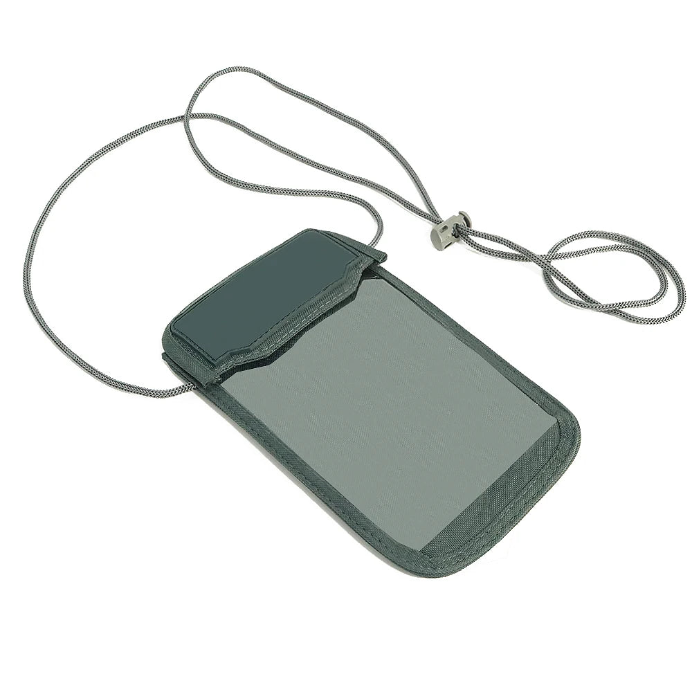 Tactical EDC ID Card Holder MOLLE-Compatible Chest Wallet for Credit Cards/Passport Hanging Hunting Pouch with Lanyard