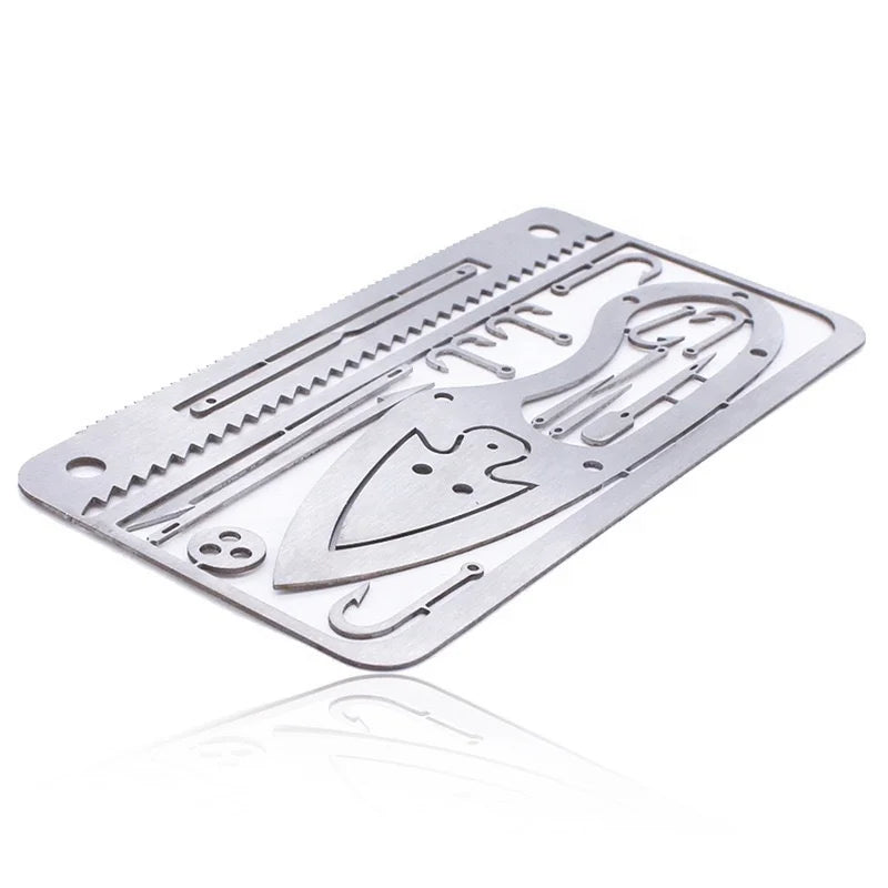 IRONDONKEY Steel Survival Kit Outdoor Camping Multi-function Survival Tool Fishing Gear Hook Card