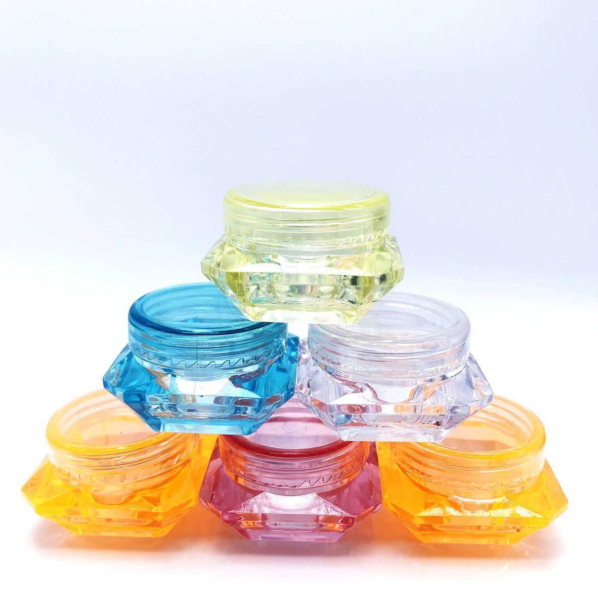 3g/5g Plastic Diamond Shaped Cosmetic Jars Skin Care Containers Lotion Bottle Vial Face Cream Sample Pot Nail Art Gel Box