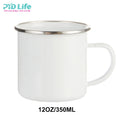 PYD Life RTS Hot Sale USA Free Sea Shipping DDP 12 oz Camping Sublimation Steel Enamel Mug with Stainless Rim