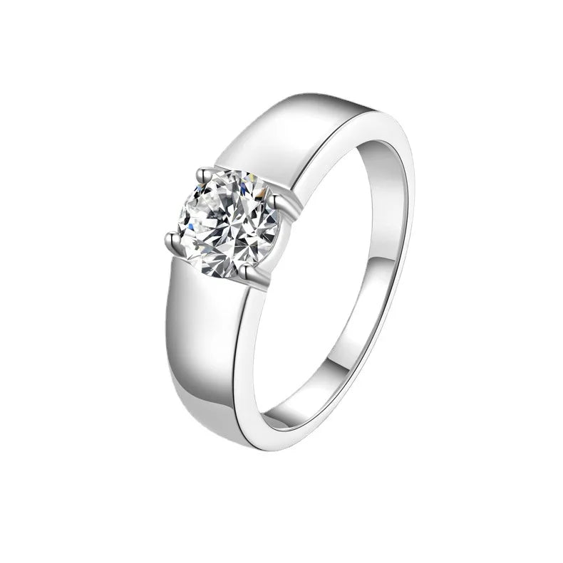 Rainbowking Luxury Moissanite D Color Ring 925 Sterling Silver Wedding Engagement Rings for Women 1ct Lab Grown Jewelry