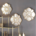 41cm High Quality Simple Flower Indoor Wall Hanging Tiny Round Wall Mirror for Bedroom Frame Mirrors Small Home Decor Mirror