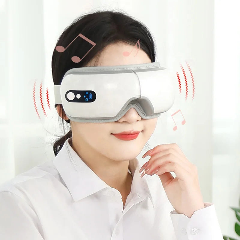 Electric Smart Vibration Massage Heat Compress Folding Eye Massager with Timing Control for Eye Fatigue Relief Improved Sleep