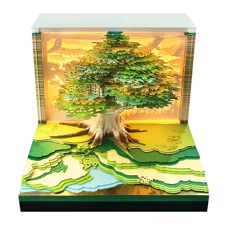 3D Memo Pad Notepad Notes Gifts Novelty Miniature Crafts Artistic Diy Paper Art Tree House Style 3D Calendar Notes Pad