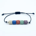 Natural Stone Beads Bracelet Essential Oil Perfume Diffuser Adjustable Mixed Color Lava Volcanic Beaded Bracelet