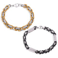 Chunky Punk Bijoux Thick Chain Stainless Steel Jewelry Gold Black Color Buckle Chain for Women Men Statement Bracelet