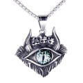 Irregularities Titanium Steel Men Colorful Eye of Devil Stainless Steel Pendant Necklace