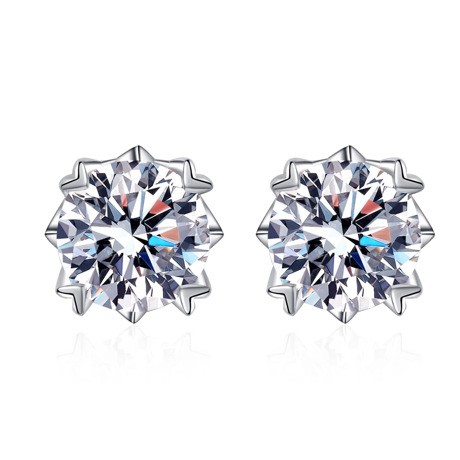 Factory Spot Hot Sale 925 Sterling Silver Heart Screw Moissanite Earrings for Women Valentines Birthday Mother's Day Gift