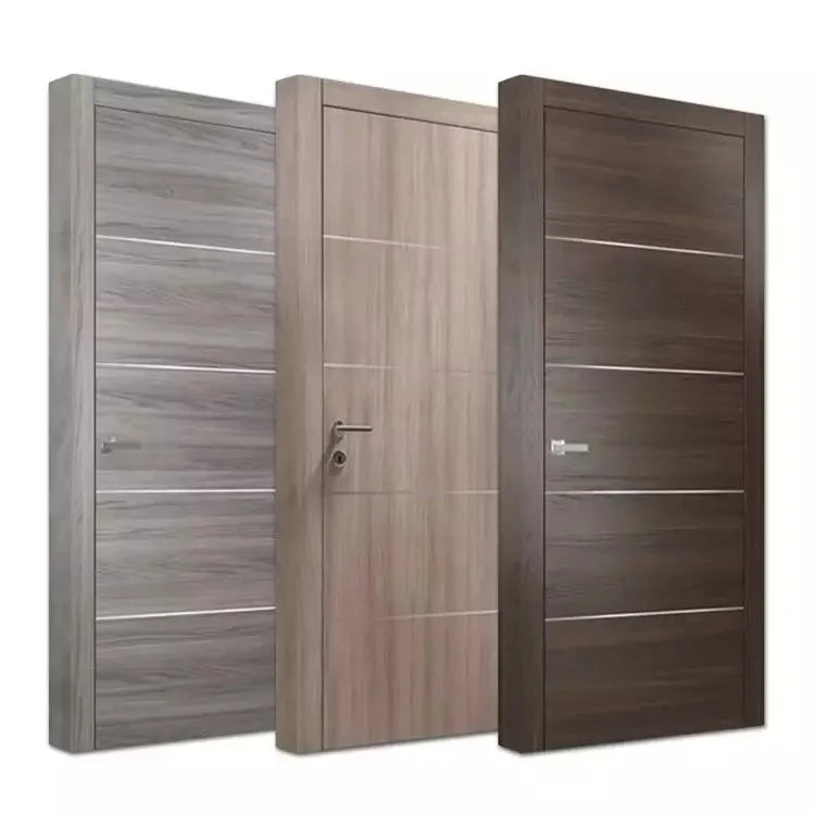 Modern Waterproof Solid Wood Bedroom Door with Nylon Fiberglass Screen for Apartment Use Swing Opening and Finished Surface