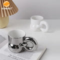 Novelty Design Porcelain Fat Baby Belly Shape Ceramic Mug Funny Coffee Mugs 3D Ceramic Mug