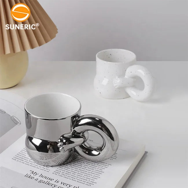 Novelty Design Porcelain Fat Baby Belly Shape Ceramic Mug Funny Coffee Mugs 3D Ceramic Mug