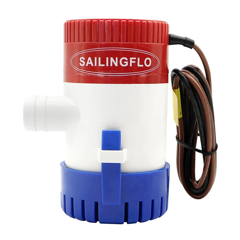 SAILINGFLO 24V 500GPH Portable Marine Bilge Pump Mini Solar Submersible Pump