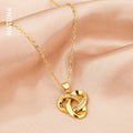 Natuna Custom 925 Sterling Silver Diamond Necklace 2023 Fashion Charm Necklace Love Knot Pendant Collar Para Mujer