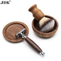 JDK Factory Price 1PC Best Walnut Wooden Bowl Beard Care Shave Soap Foaming Bowl Barber Mug