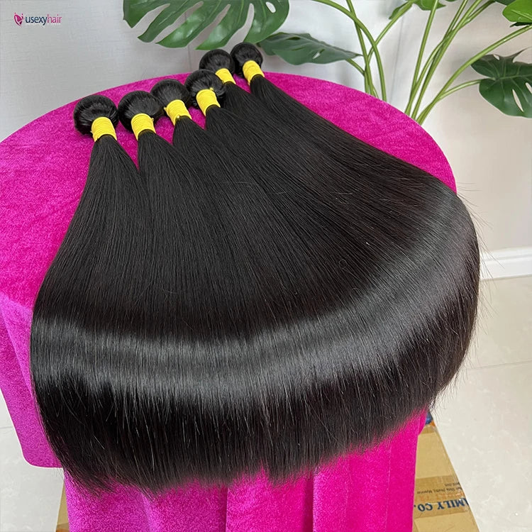 12a Grade Bone Straight Virgin Human Hair BundleWholesale Raw Brazilian Virgin Human Hair Vendor Human Hair Weave Bundle Vendor
