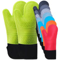 G-102 Wholesale and Custom 8 Colors New Silicone Kitchen Home Thickened Cotton Gloves Insulation Oven Gloves