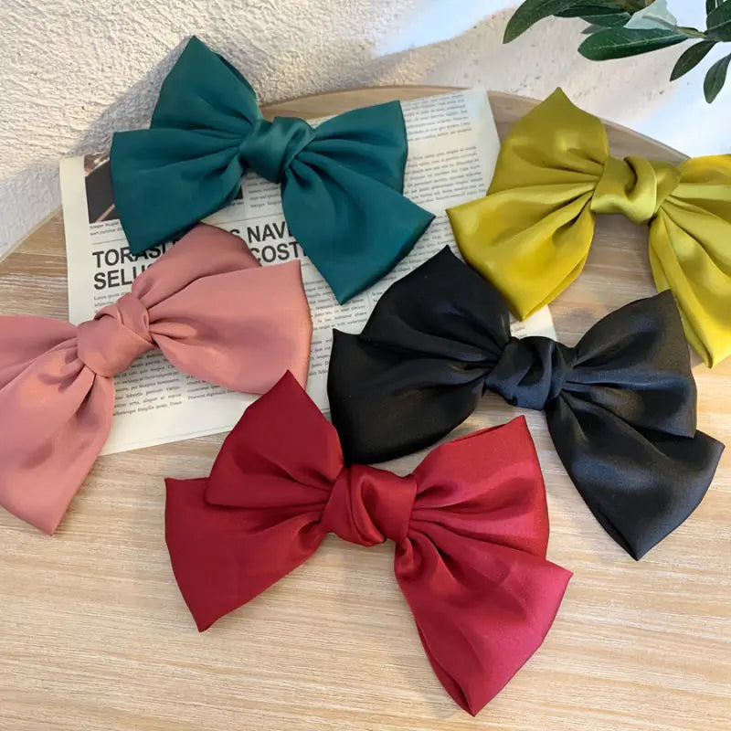 Lolita Big Red Bow Hairpin Hair Rope Spring Clip Issue Card Clip Hair Accessories Girl Headdress for Women