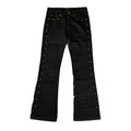 DENIMGUYS Men's High Street Fashion Washed Denim Bell-bottoms Pants Men Retro Cowboy Flared Jeans With Metal Stud Decorate