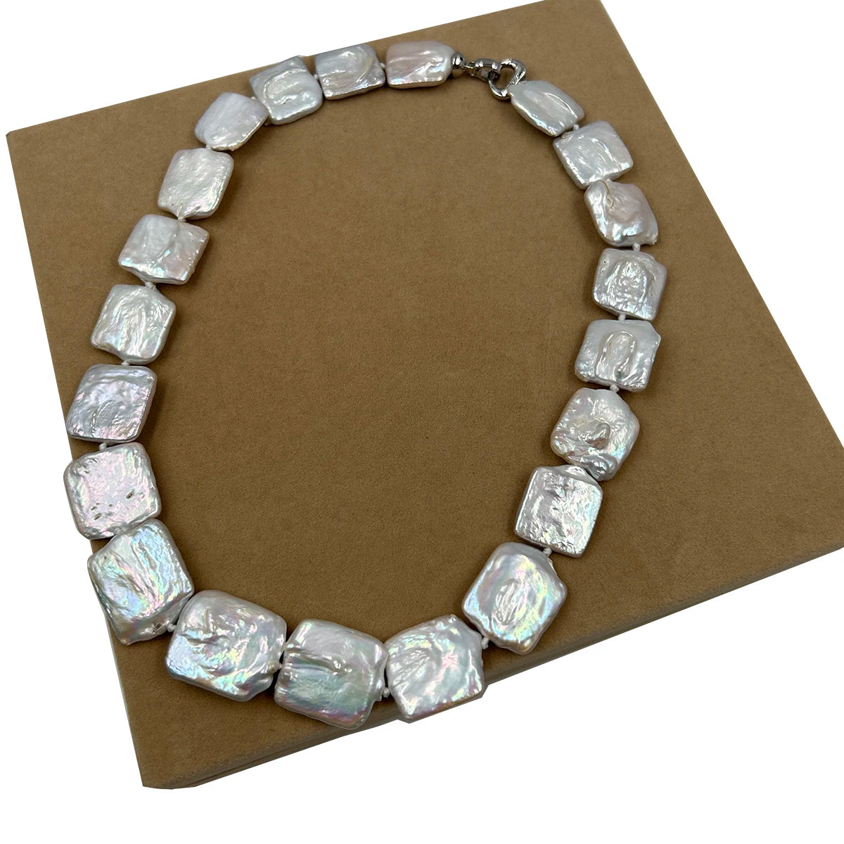 16-18 Inch 100% NATURE FRESHWATER Baroque PEARL NECKLACE-good Quality-925 SILVER Clasp