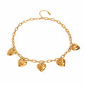 J&D 18k Gold Stainless Steel Paperclip Chain Heart Pendant Necklace 40+5cm With High Polish Love Design